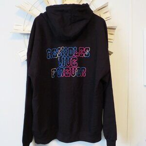 NWOT Men's Assholes Live Forever Black‎ Hoodie Size XXL
